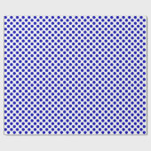 Papier Cadeau Point Polka bleu royal sur papier blanc (Plat)