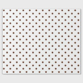 Papier Cadeau Point Polka Brown sur le grand espace blanc (Plat)