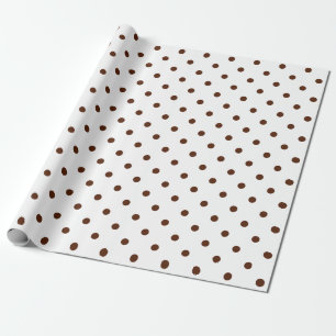 Papier Cadeau Point Polka Brown sur le grand espace blanc