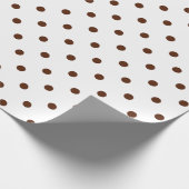 Papier Cadeau Point Polka Brown sur le grand espace blanc (Coin)