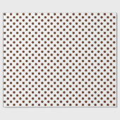 Papier Cadeau Point Polka Brown sur l'espace moyen blanc (Plat)