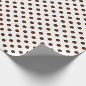 Papier Cadeau Point Polka Brown sur l'espace moyen blanc (Coin)