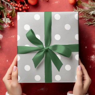 Papier Cadeau Point Polka gris