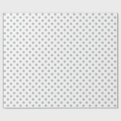 Papier Cadeau Point Polka gris sur un espace moyen blanc (Plat)