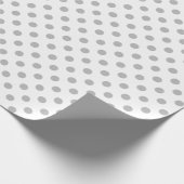 Papier Cadeau Point Polka gris sur un espace moyen blanc (Coin)
