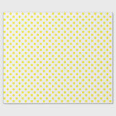 Papier Cadeau Point Polka jaune sur un espace blanc moyen (Plat)