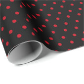 Papier Cadeau Point Polka noir (Coin rond)