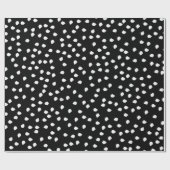 Papier Cadeau Point Polka noir et blanc (Plat)