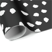 Papier Cadeau Point Polka noir et blanc (Coin rond)
