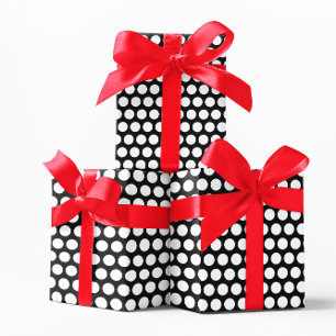Papier Cadeau Point Polka noir et blanc