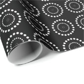 Papier Cadeau Point Polka noir et blanc (Coin rond)
