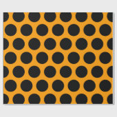 Papier Cadeau Point Polka noir et orange (Plat)