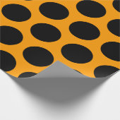 Papier Cadeau Point Polka noir et orange (Coin)