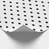 Papier Cadeau Point Polka noir sur le grand espace blanc (Coin)