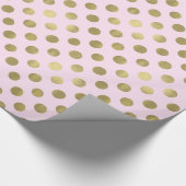 Papier Cadeau Point Polka Or Rose (Coin)
