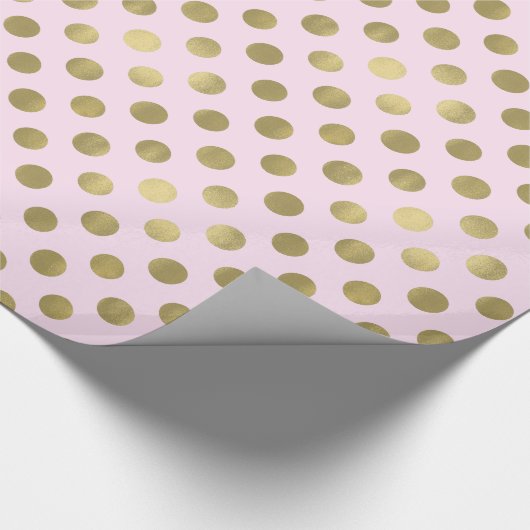 Papier Cadeau Point Polka Or Rose (Coin)