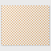 Papier Cadeau Point Polka orange sur un espace blanc moyen (Plat)