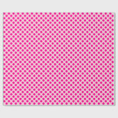 Papier Cadeau Point Polka rose chaud sur papier à enveloppement  (Plat)