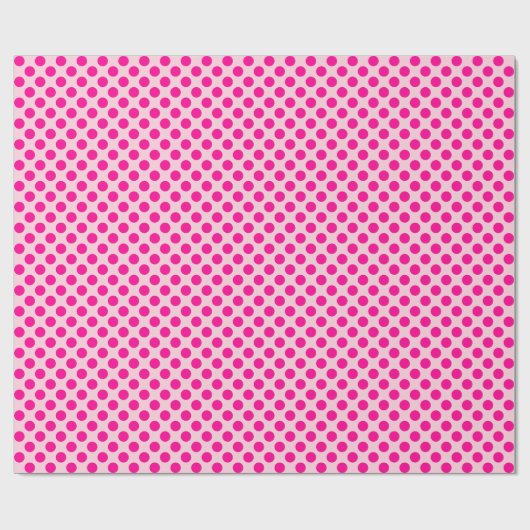 Papier Cadeau Point Polka rose chaud sur papier à enveloppement  (Plat)