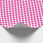Papier Cadeau Point Polka rose chaud sur papier à envelopper bla (Coin)