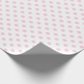 Papier Cadeau Point Polka rose pâle sur un espace blanc moyen (Coin)