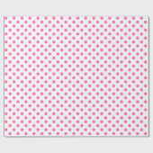 Papier Cadeau Point Polka rose sur un espace blanc moyen (Plat)