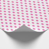 Papier Cadeau Point Polka rose sur un espace blanc moyen (Coin)