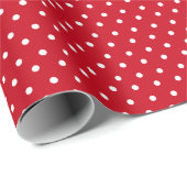 Papier Cadeau Point Polka rouge (Coin rond)