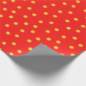 Papier Cadeau Point Polka Rouge Et Jaune (Coin)