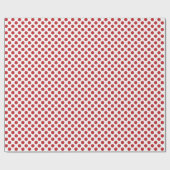 Papier Cadeau Point Polka rouge foncé sur papier à envelopper bl (Plat)