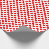 Papier Cadeau Point Polka rouge sur papier à envelopper blanc (Coin)