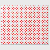 Papier Cadeau Point Polka rouge sur un espace moyen blanc (Plat)