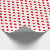 Papier Cadeau Point Polka rouge sur un espace moyen blanc (Coin)