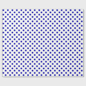 Papier Cadeau Point Polka royal bleu sur le blanc (Plat)