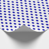 Papier Cadeau Point Polka royal bleu sur le blanc (Coin)