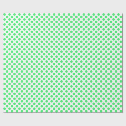 Papier Cadeau Point Polka vert clair sur papier à envelopper bla (Plat)