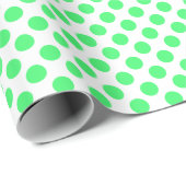 Papier Cadeau Point Polka vert clair sur papier à envelopper bla (Coin rond)
