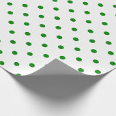 Papier Cadeau Point Polka vert sur le grand espace blanc (Coin)