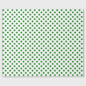 Papier Cadeau Point Polka vert sur l'espace moyen blanc (Plat)