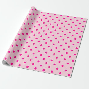 Papier Cadeau Point rose chaud Polka Point sur un grand espace r