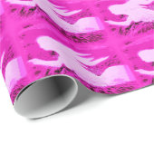 Papier Cadeau pointant des sirènes roses (Coin rond)