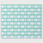 Papier Cadeau Pointe Polka bleu et blanc avec Giraffe bleue (Plat)