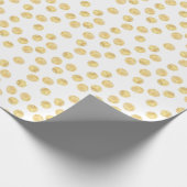 Papier Cadeau Pointe Polka Dorée Tirée (Coin)