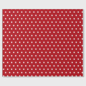 Papier Cadeau Pointe Polka Motif blanc rouge (Plat)