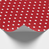Papier Cadeau Pointe Polka Motif blanc rouge (Coin)