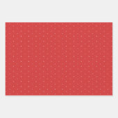 Papier cadeau Pointe Polka Rouge Festif Blanc (Devant 3)