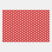 Papier cadeau Pointe Polka Rouge Festif Blanc (Devant)