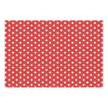 Papier cadeau Pointe Polka Rouge Festif Blanc