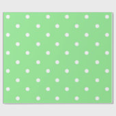 Papier Cadeau Pointe Polka verte et blanche (Plat)