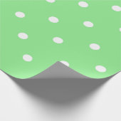 Papier Cadeau Pointe Polka verte et blanche (Coin)
